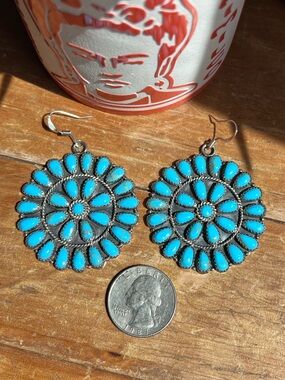 Turquoise Cluster Drop Earrings